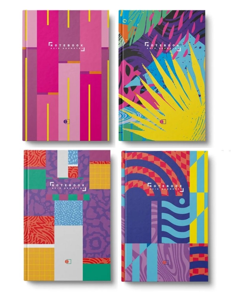 Ділова книга АртПринт Acid geometry А5 96 аркушів в клітинку асорті дизайни ДК-96-А5S#