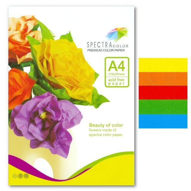 Папір Spectra color А4 100 аркушів (5 кольорів по 20 аркушів) НЕОН 00-00020146