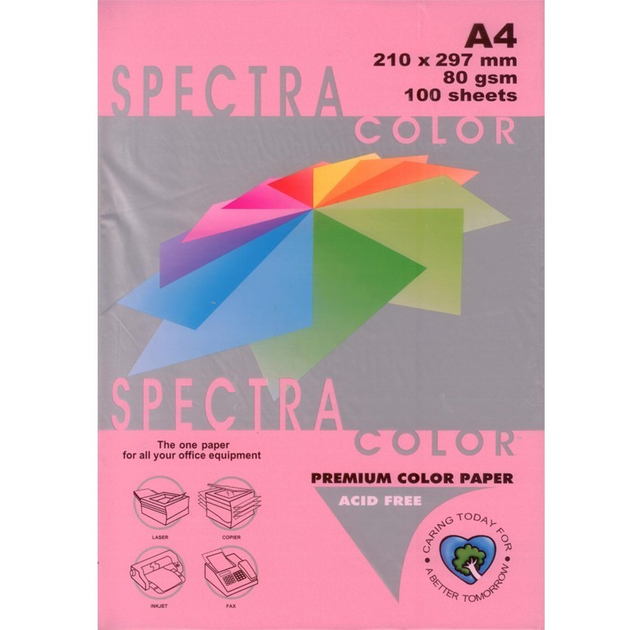 Папір Spectra color А4 100 аркушів IT170 рожевий 00-00020207