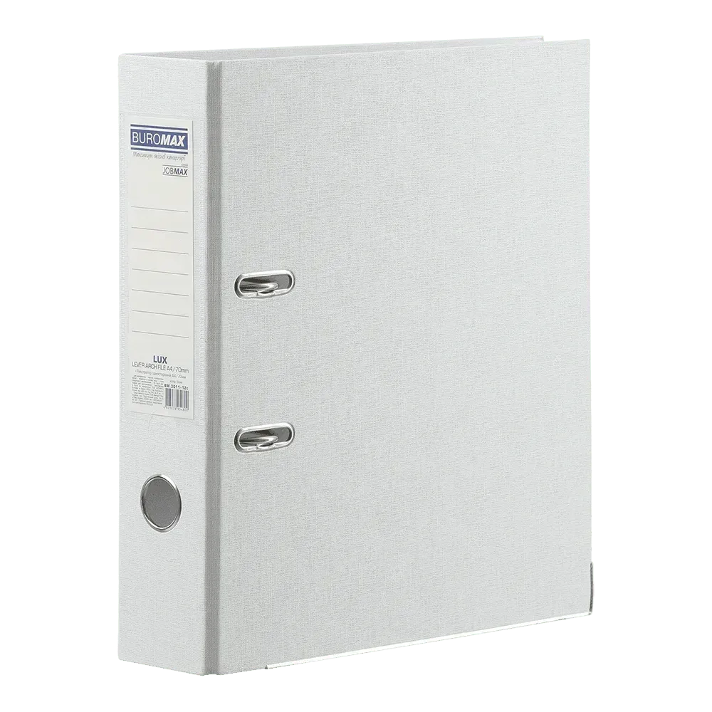 Папка-реєстратор А4 одностороння Buromax Lux 70 мм біла BM.3011-12c
