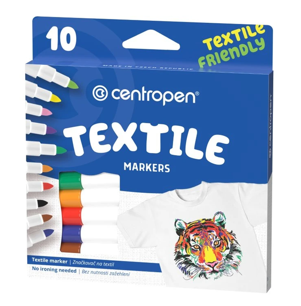 Маркер Centropen Textile 2 мм, набір 10 кольорів  2739.10