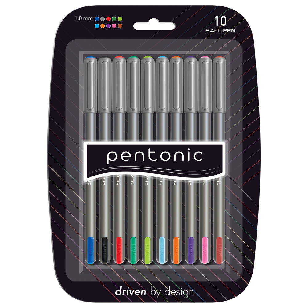Ручка кулькова LINC Pentonic 1,0 мм набір 10 шт мікс кольорів 412199