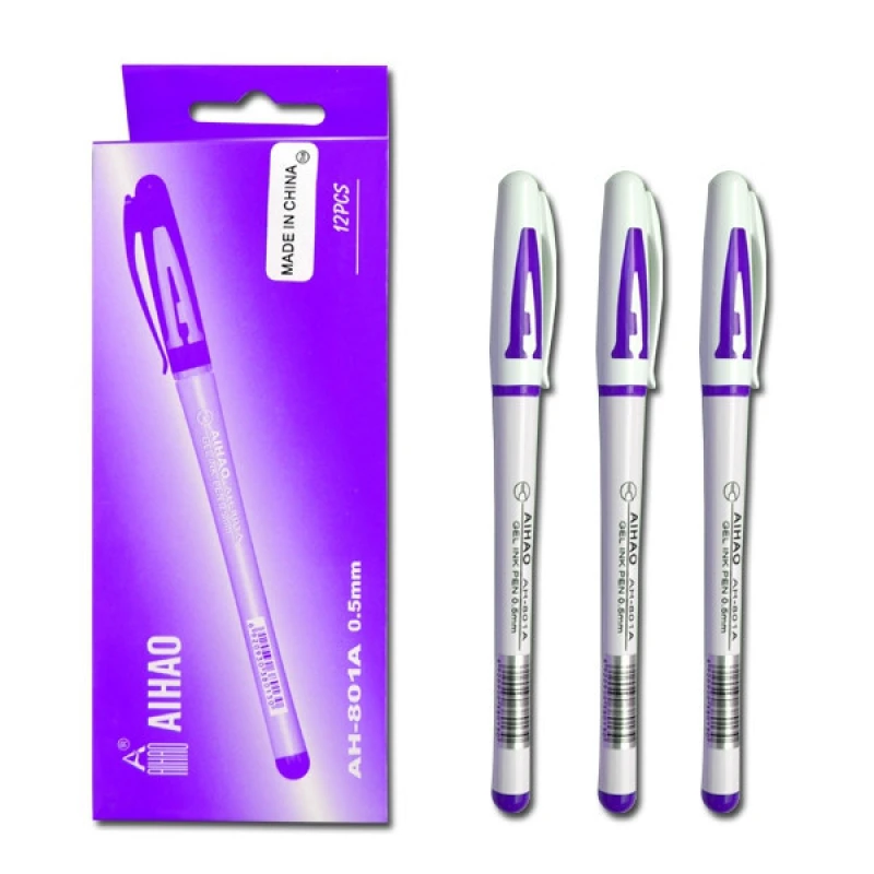 Ручка Aihao AH-801A гелева 0.5 мм фіолетова AH-801A