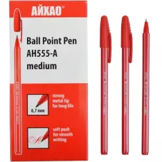 Ручка Aihao 555 кулькова червона