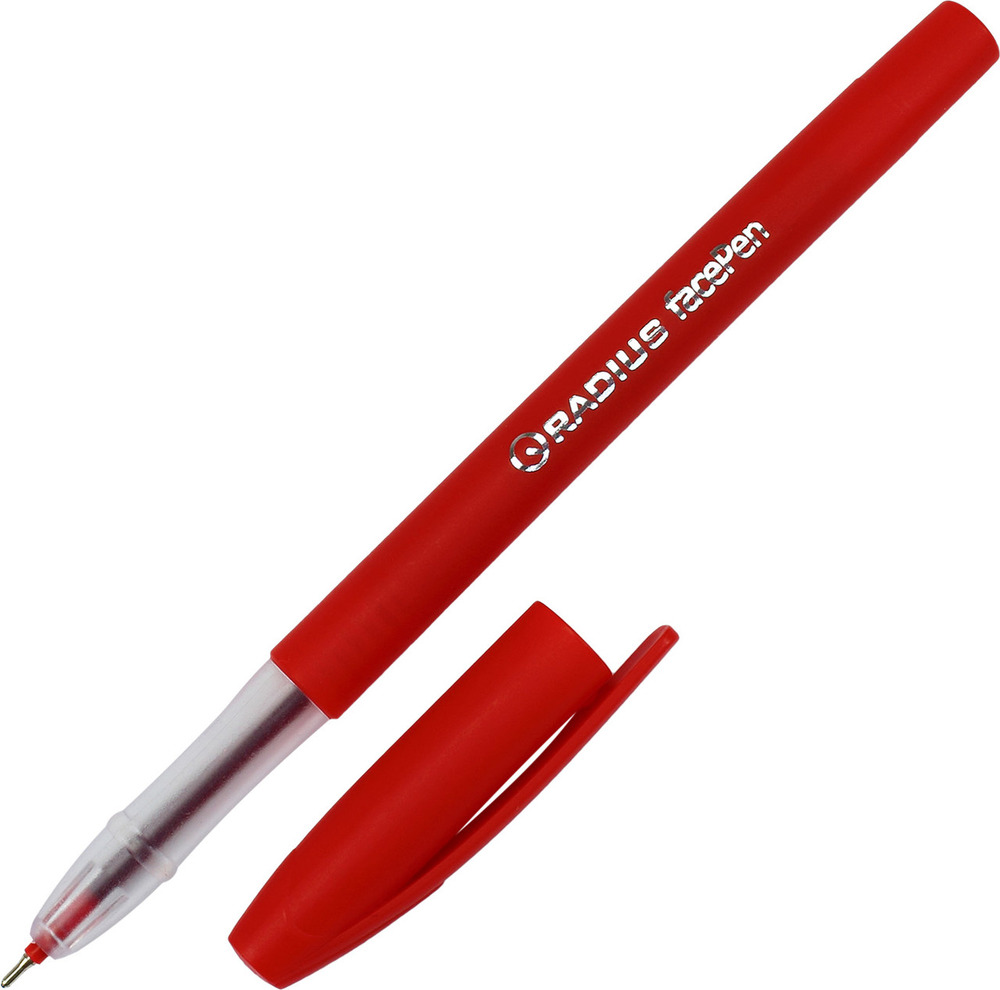 Ручка масляна Radius Face Pen червоний (50 шт). Фото 3