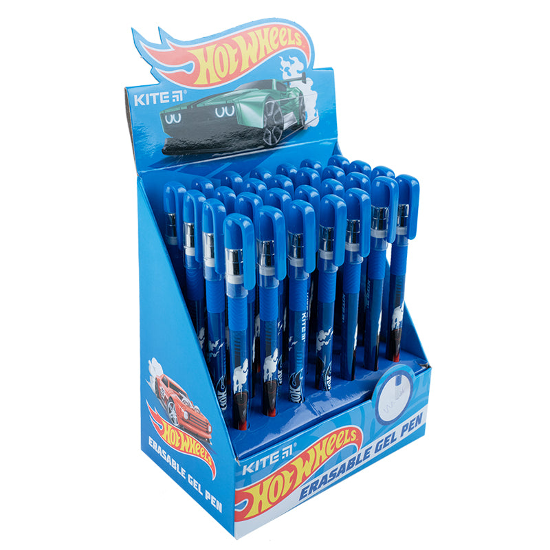 Ручка гелева пиши-стирай Kite Hot Wheels HW23-068, синя