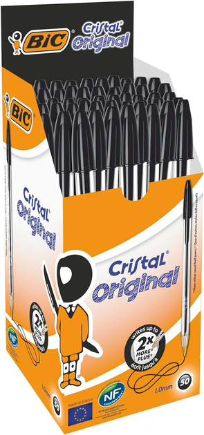 Ручка Bic Cristal original 1 мм чорна