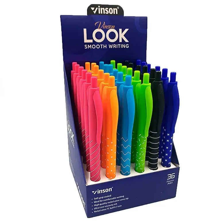 Ручка масляна VINSON Look синя 3202 автоматична (36 шт)