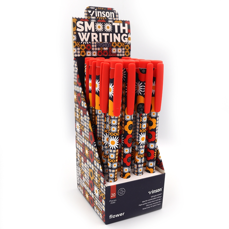 Ручка масляна VINSON Chamomile синя A29 (20 шт)