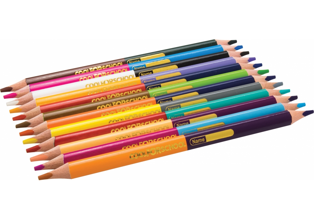 Олівці кольорові двосторонні CoolForSchool Dual Jumbo Extra Soft CF15166. Фото 2