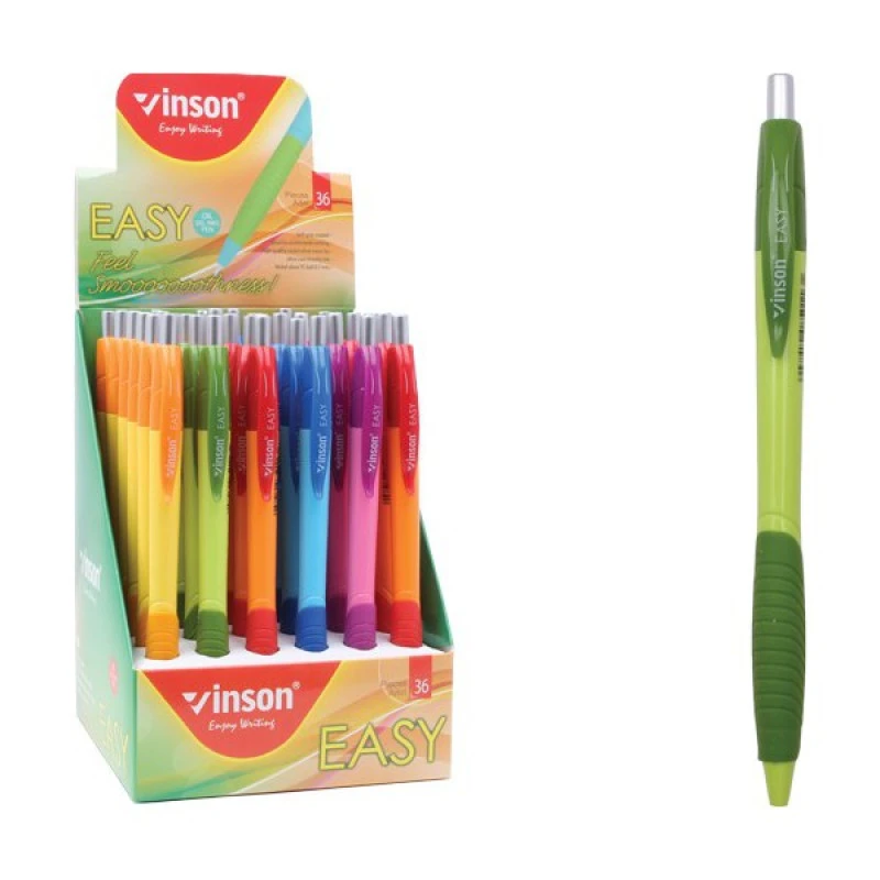 Ручка масляна VINSON Easy синя 8501 автоматична (36 шт)