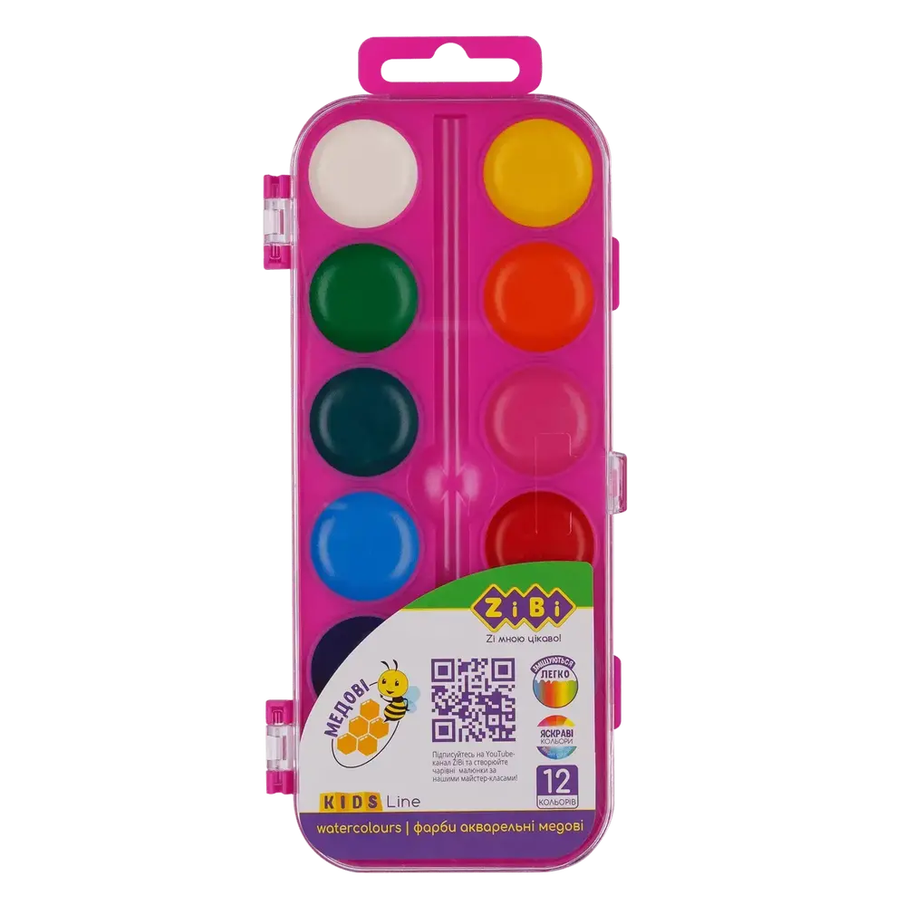 Акварель Zibi KIDS Line 12 кольорів (рожева) ZB.6544-10