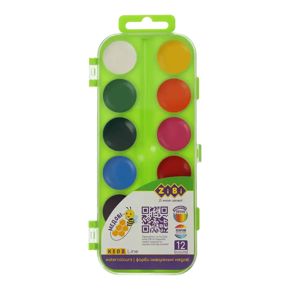 Акварель Zibi KIDS Line 12 кольорів (салатова) ZB.6544-12