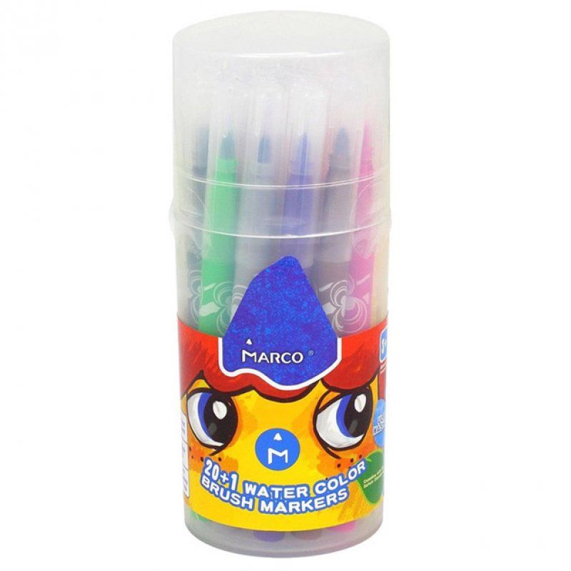 Фломастери Marco Super Washable 21 колір в тубусі 1633-21PD