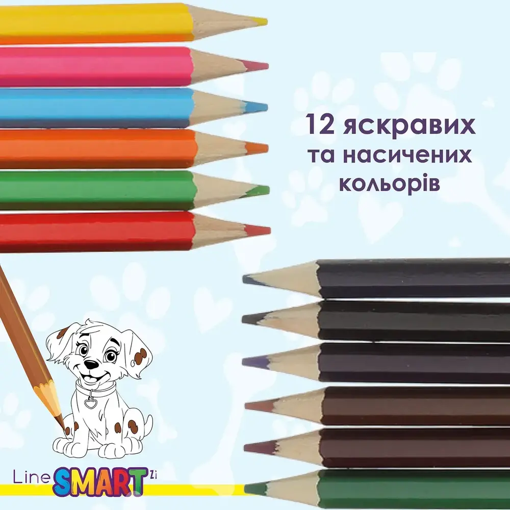 Олівці кольорові ZiBi SMART Line Dogs and cats 12 кольорів ZB.2427. Фото 4