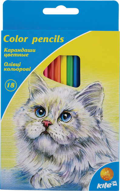 Олівці кольорові Kite Cats K15-052, 18 кольорів