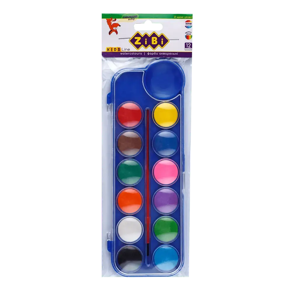 Акварель Zibi KIDS Line 12 кольорів (синя)  ZB.6559-02