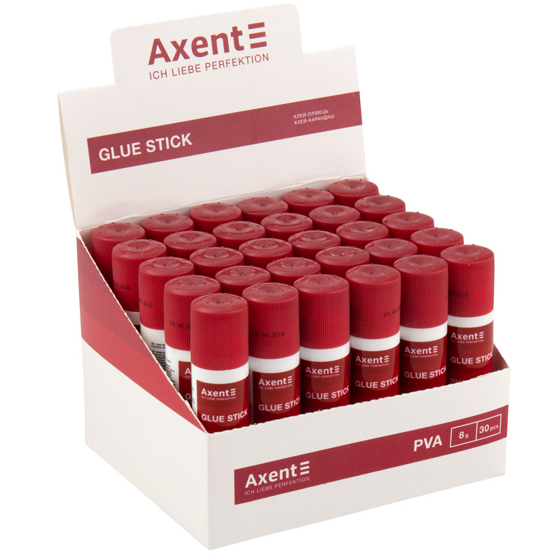 Клей-карандаш PVA Axent 7101-A, 8 г (30 шт). Фото 2