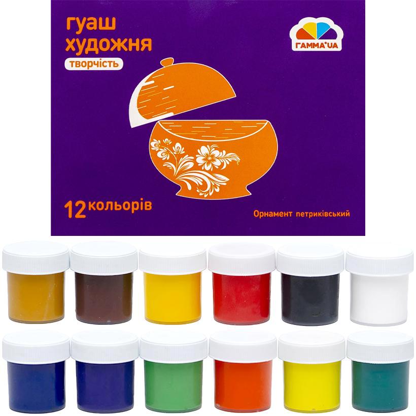 Фарби гуашеві Гамма Творчість художні 12х40 мл 400206