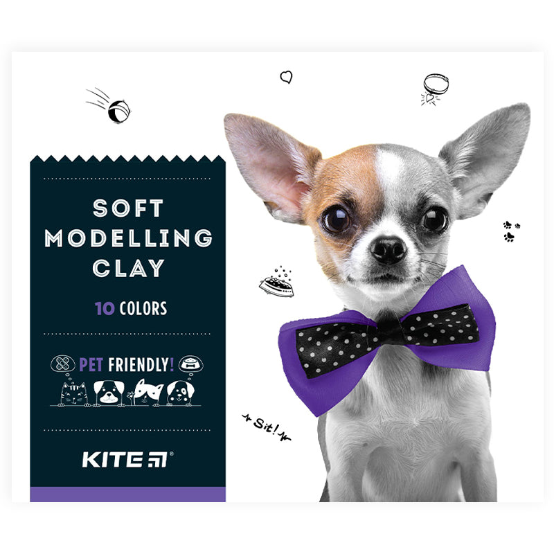 Пластилін восковий Kite Dogs K22-084, 10 кольорів, 200 г
