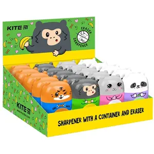 Точилка Kite з контейнером та гумкою Jungle К23-366 . Фото 2