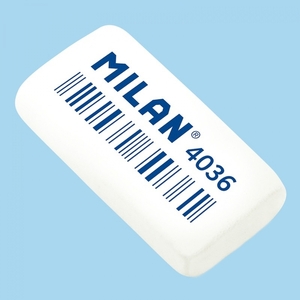 Гумка MILAN CNM4036 прямокутна біла (36 шт) 4036