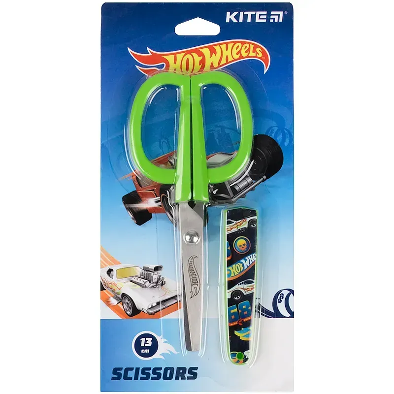 Ножиці дитячі в футлярі Kite Hot Wheels HW23-124, 13 см