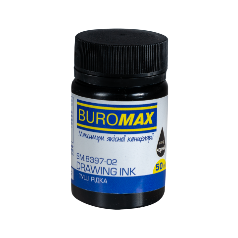 Туш рідка для креслення Buromax 50 мл чорна BM.8397-02