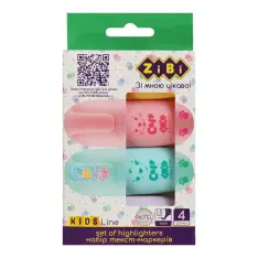 Набір текстових маркерів 4 шт Cute Pastel KIDS Line ZB.2701