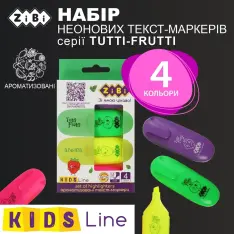 Набір текстових маркерів ароматизовиних 4 шт Tutti-Frutti KIDS Line ZB.2702. Фото 2