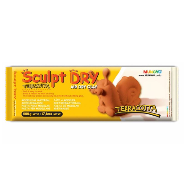 Маса для моделювання MUNGYO Sculpt Dry 500г самозастигаюча теракотова MT-500