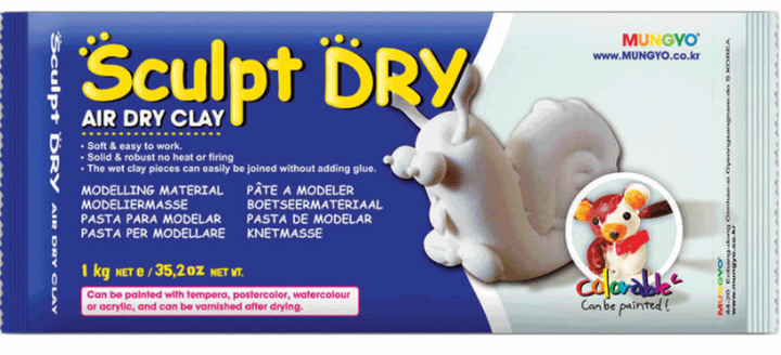Маса для моделювання MUNGYO Sculpt Dry 500г самозастигаюча біла MW-500