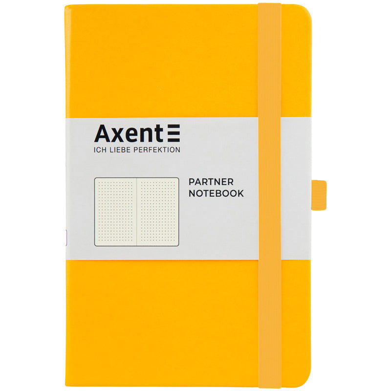 Книга записна Axent Partner 8306-08-A, A5, 125x195 мм, 96 аркушів, крапка, тверда обкладинка, жовта