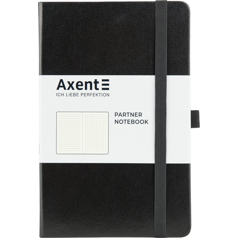 Книга записна Axent Partner 8306-01-A, A5, 125x195 мм, 96 аркушів, крапка, тверда обкладинка, чорна