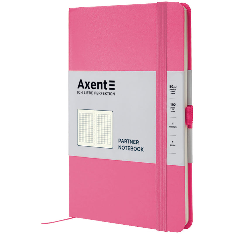 Книга записна Axent Partner 8201-10-A, A5-, 125x195 мм, 96 аркушів, клітинка, рожева. Фото 2