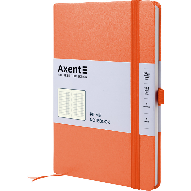 Книга записна Axent Partner Prime 8305-42-A, A5, 145x210 мм, 96 аркушів, клітинка, тверда обкладинка, персикова. Фото 2