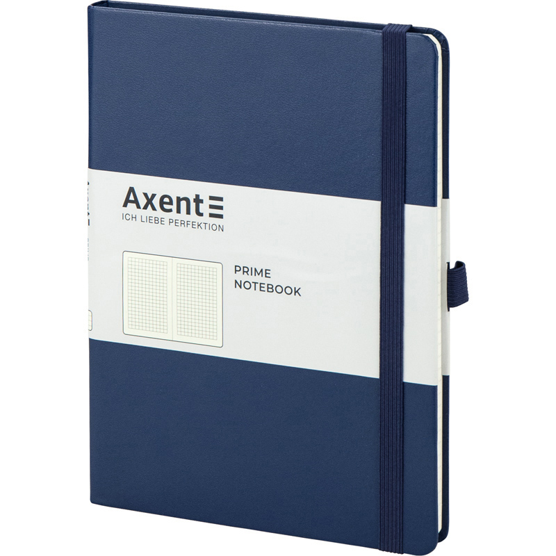 Книга записна Axent Partner Prime 8305-02-A, A5, 145x210 мм, 96 аркушів, клітинка, тверда обкладинка, темно-синя. Фото 2