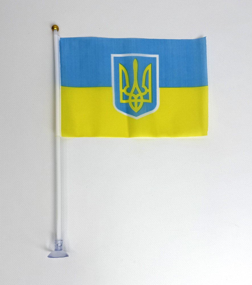 Прапор України 14x21 см з присоскою 12шт/уп
