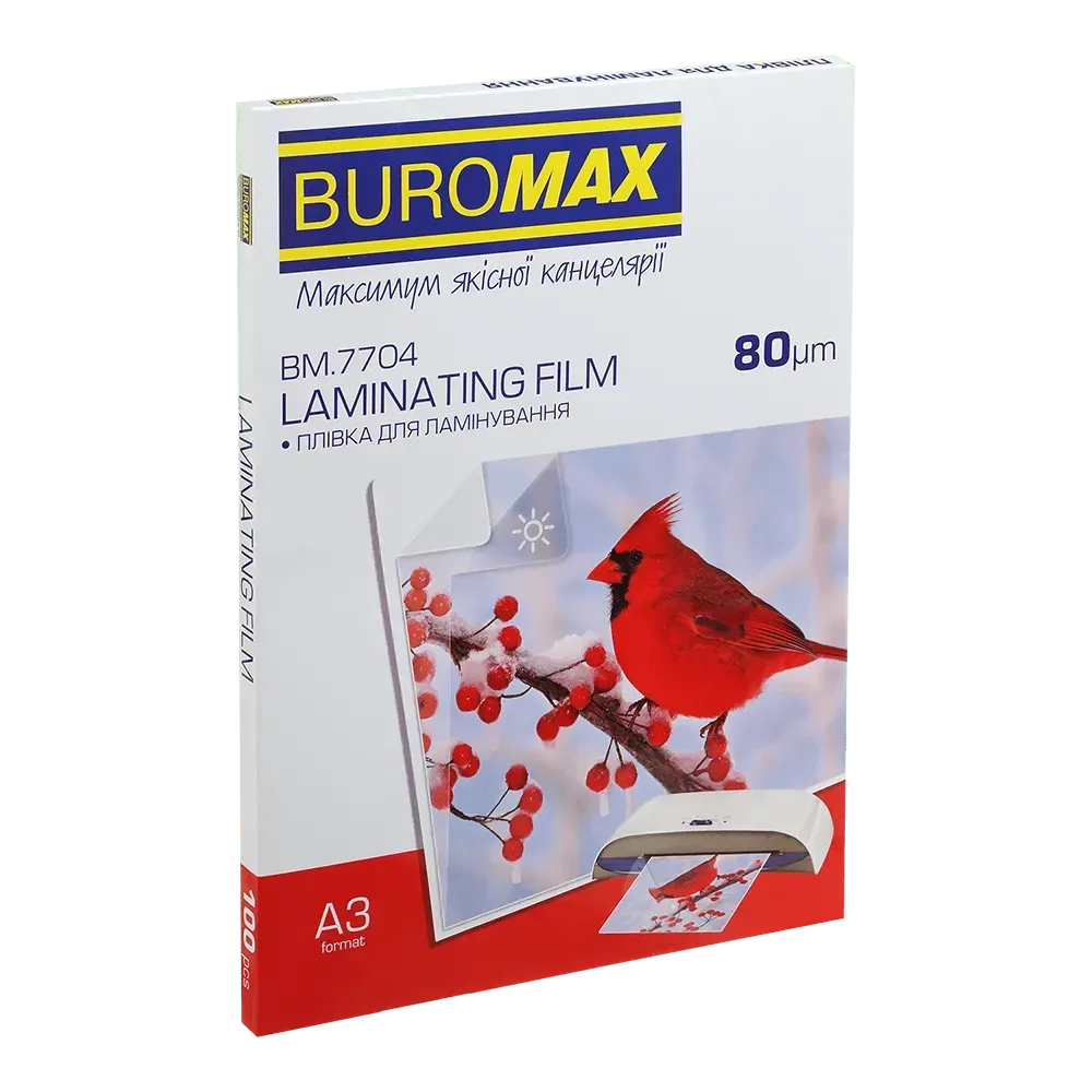 Плівка для ламінування A3 Buromax 80 мкм глянцева 100 шт BM.7704