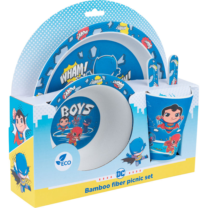 Набір посуду з бамбука у коробці Kite DC Comics DC22-313, 5 предметів. Фото 2