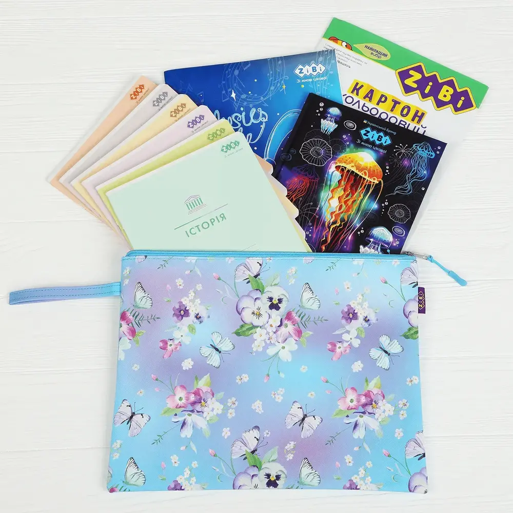 Папка на блискавці ZiBi A4 Butterfly блакитна KIDS Line ZB.705537. Фото 3