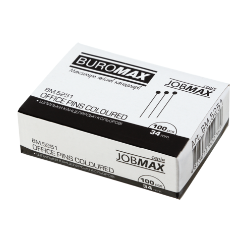 Шпилькі кольорові 34 мм Buromax 100 шт BM.5251