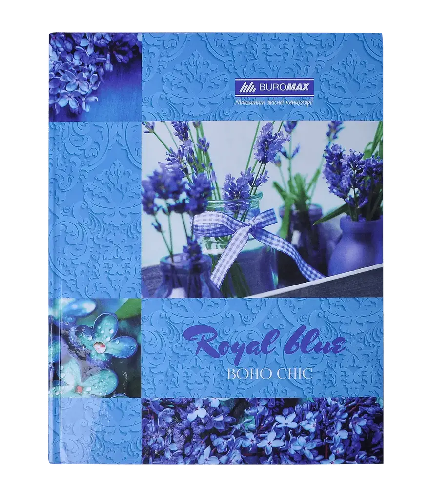 Книга канцелярська Buromax Boho Chic А4 96 аркушів в клітинку синя BM.2400-202