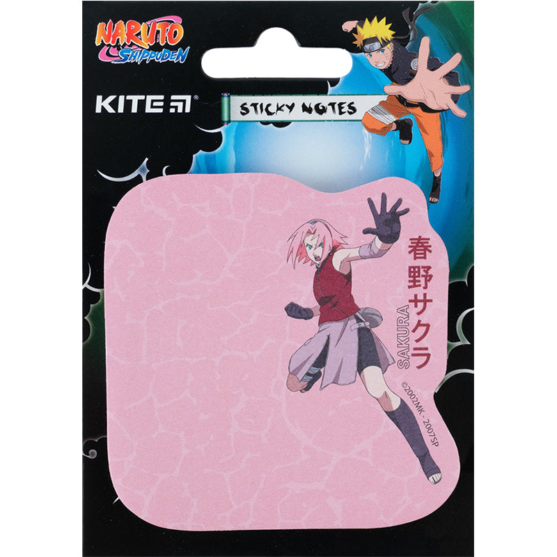 Блок паперу з клейким шаром Kite Naruto 70х70 мм, 50 аркушів NR23-298-2