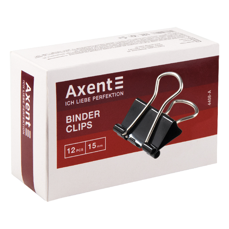 Біндер Axent 15 мм 12 штук чорний 4408-A. Фото 2