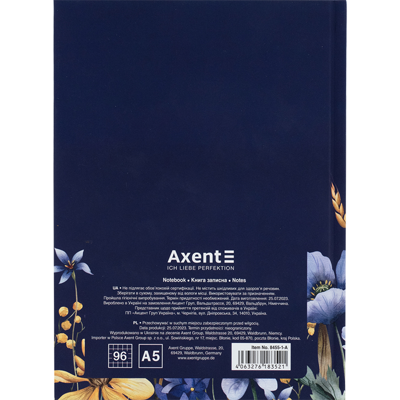 Книга записна Axent UA Українці 8455-1-A, А5, 96 аркушів, клітинка, тверда обкладинка. Фото 5