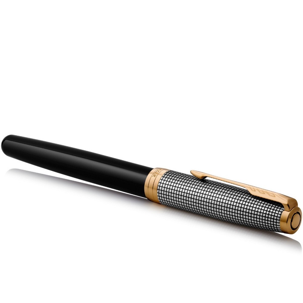 Ручка Parker Sonnet Black Cisele Silver GT FP перова 18 F 87 311. Фото 4