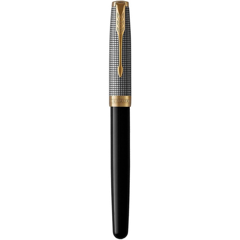 Ручка Parker Sonnet Black Cisele Silver GT FP перова 18 F 87 311. Фото 2