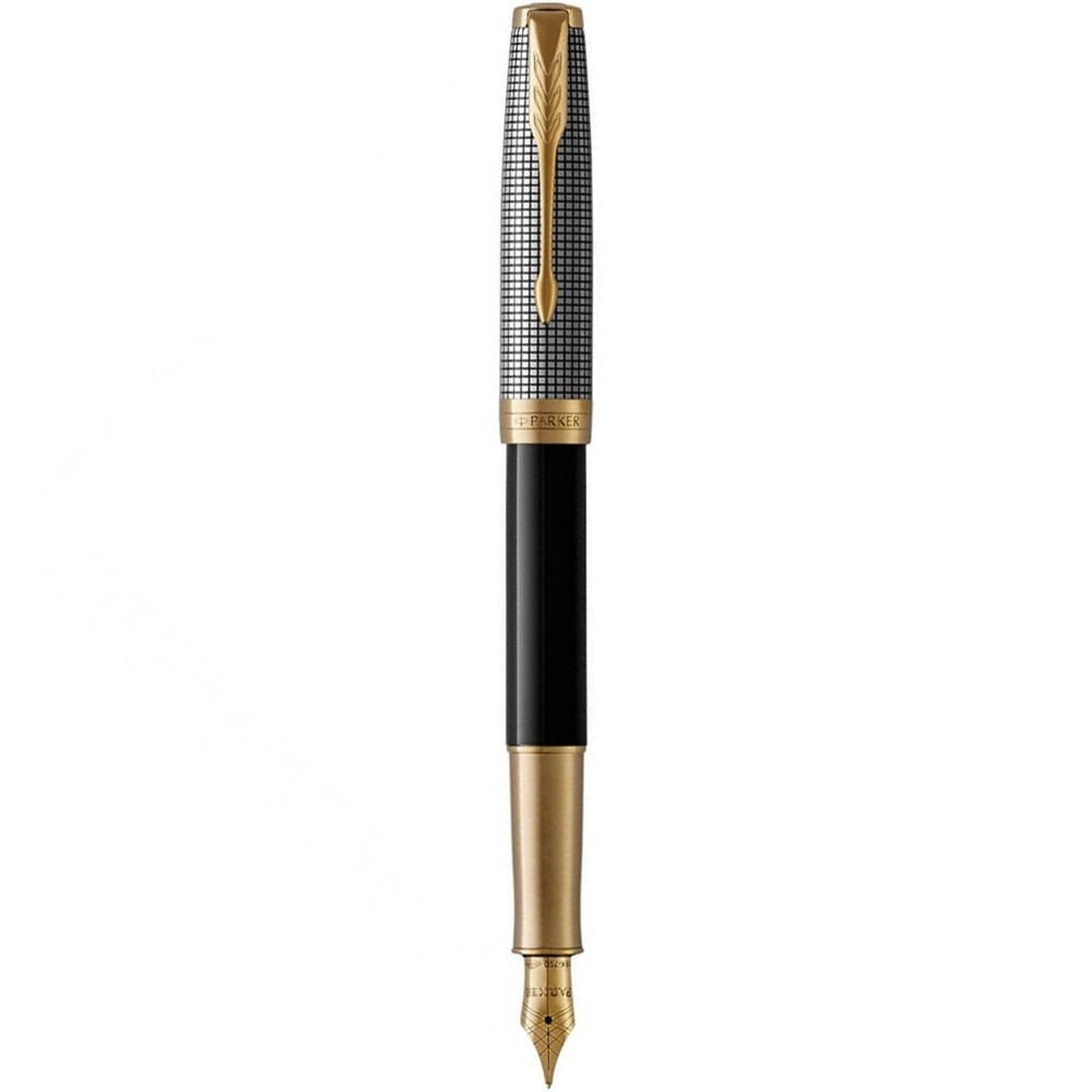 Ручка Parker Sonnet Black Cisele Silver GT FP перова 18 F 87 311