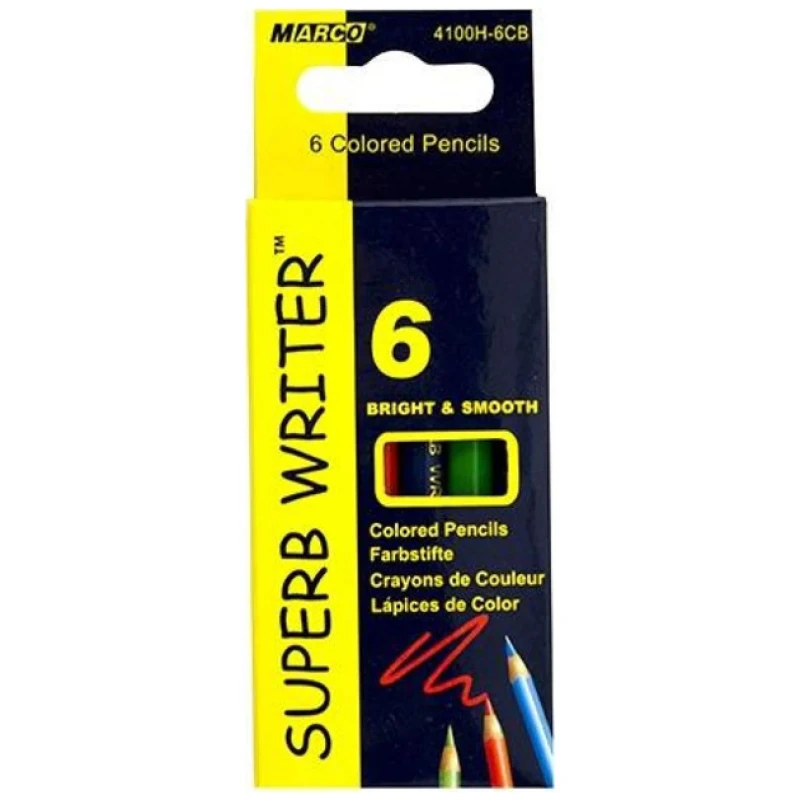 Олівці кольорові Marco Superb Writer 6 кольорів короткі 4100H-6CB